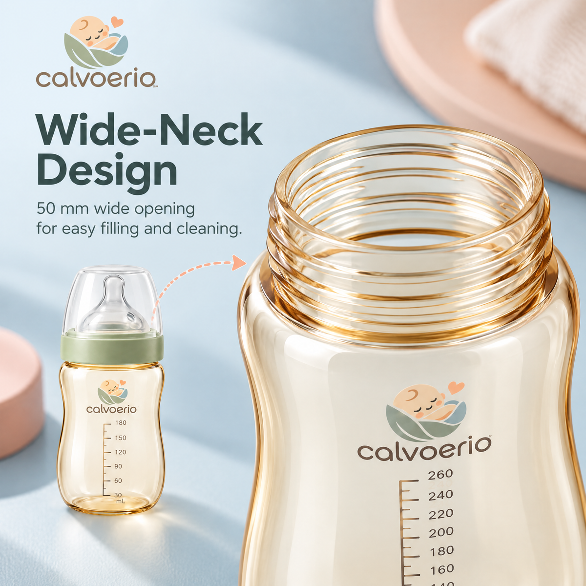 calvoerio™ Premium Wide-Neck Baby Bottle Set — product image 04