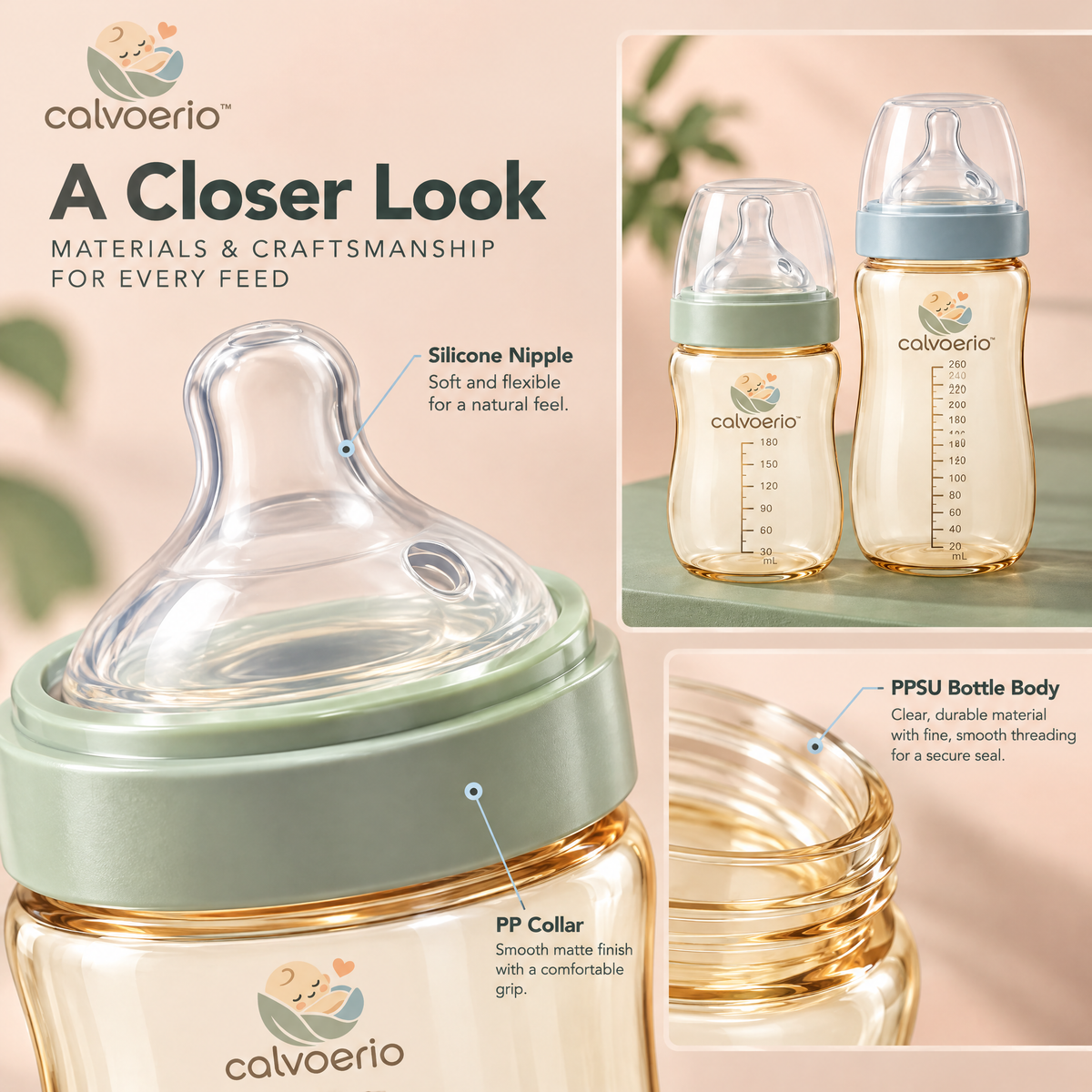 calvoerio™ Premium Wide-Neck Baby Bottle Set — product image 06