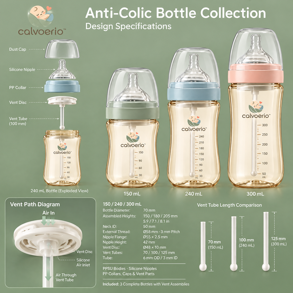 calvoerio™ Anti-Colic Baby Bottle Collection — product image 02