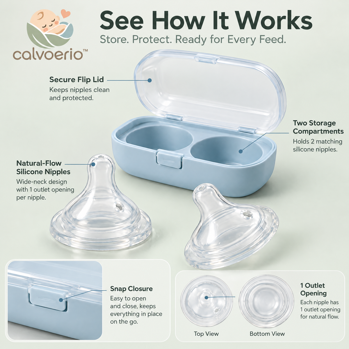 calvoerio™ Natural-Flow Replacement Bottle Nipples — product image 05
