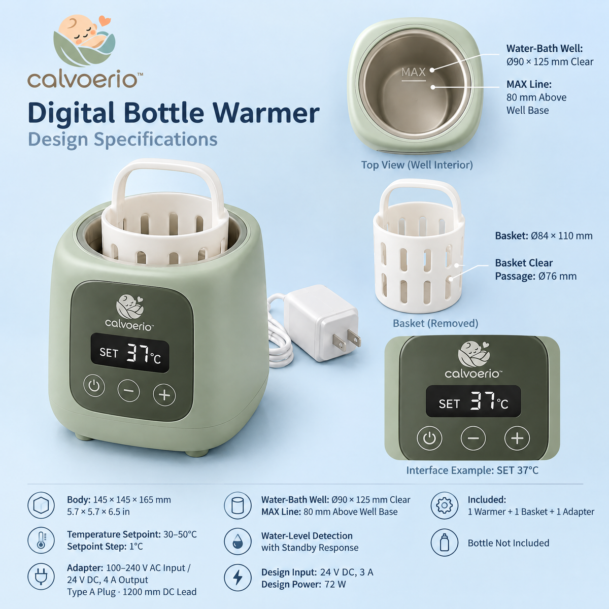 calvoerio™ Digital Baby Bottle Warmer — product image 02