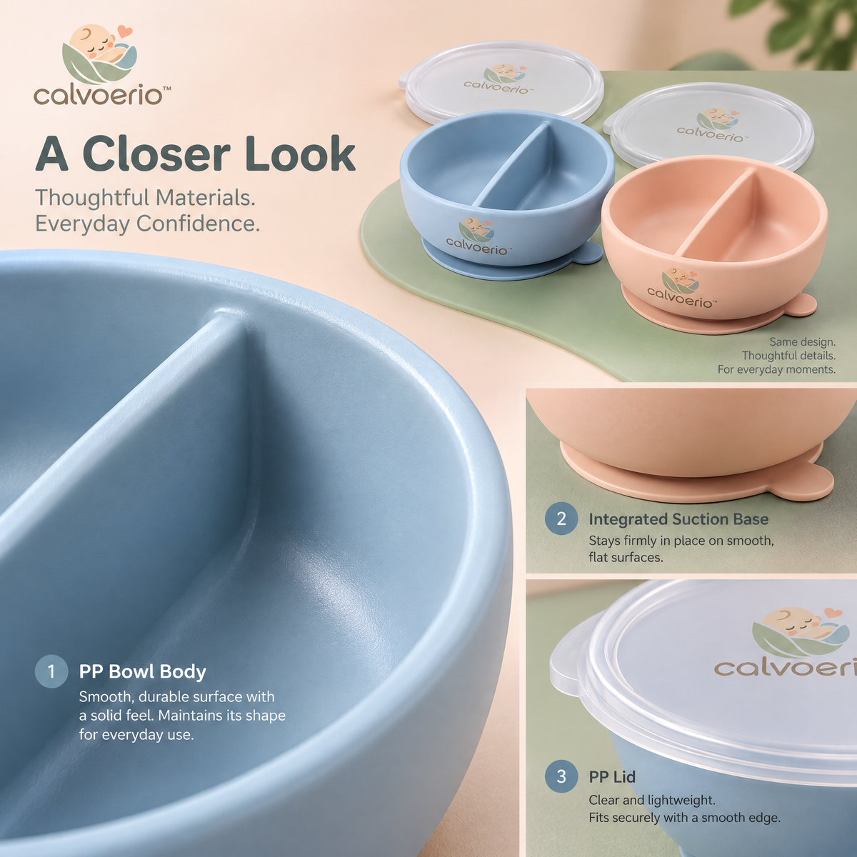 calvoerio™ Divided Baby Suction Bowl Set — product image 06