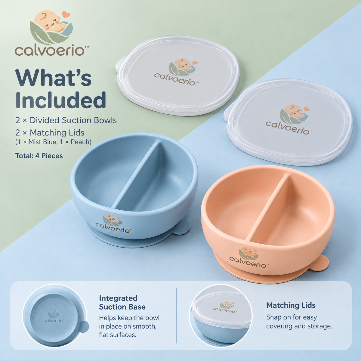 calvoerio™ Divided Baby Suction Bowl Set — product image 09