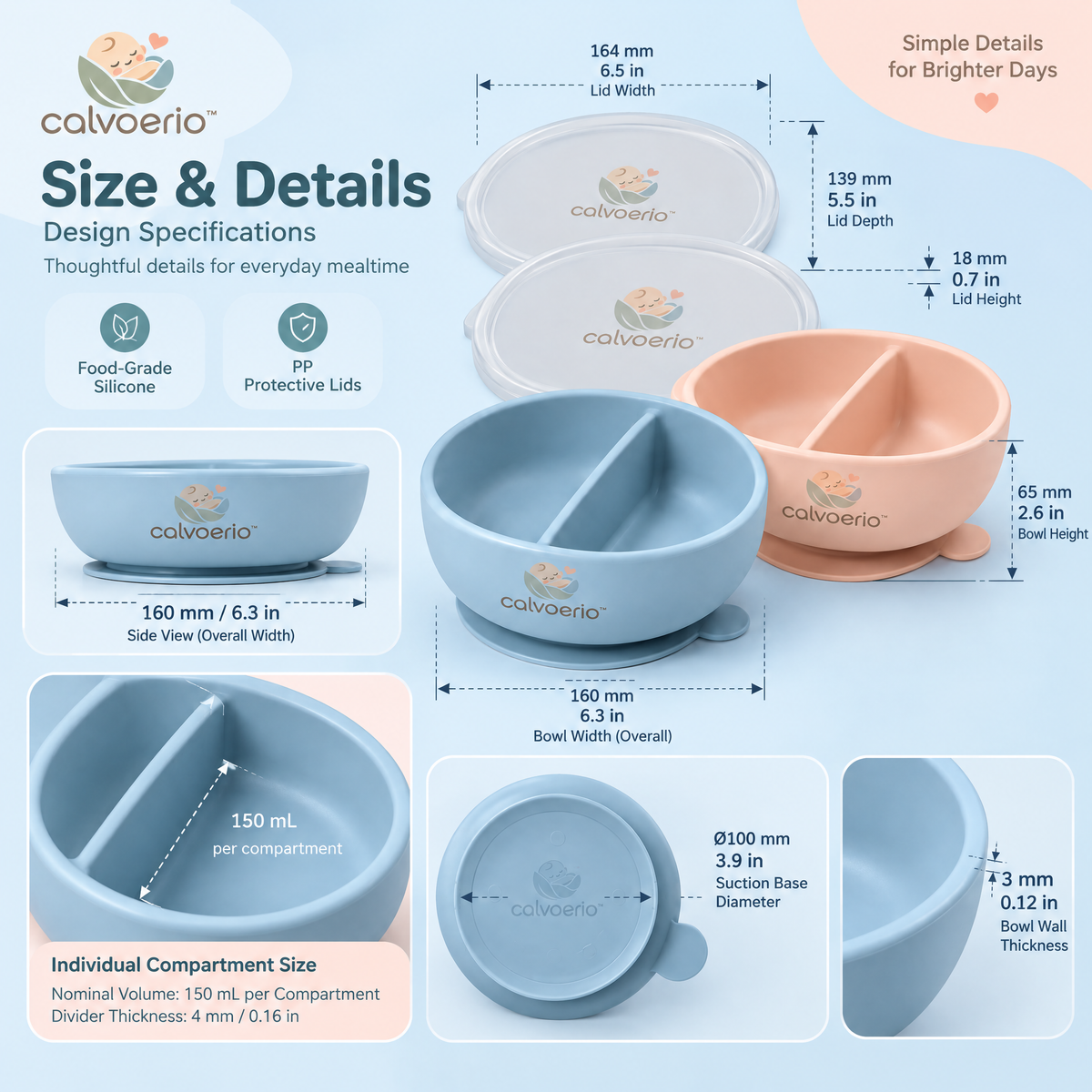 calvoerio™ Divided Baby Suction Bowl Set — product image 10