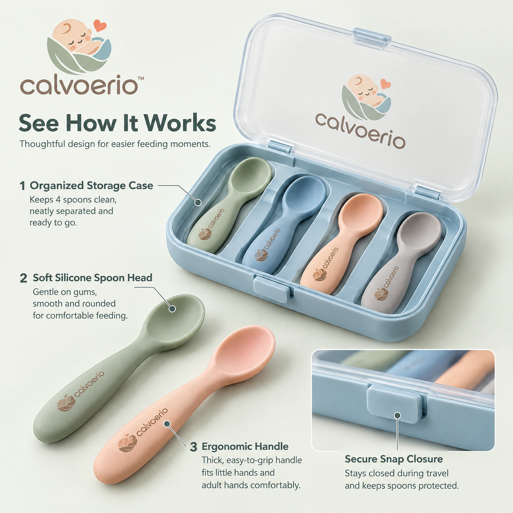 calvoerio™ Soft-Tip Baby Feeding Spoon Set — product image 05