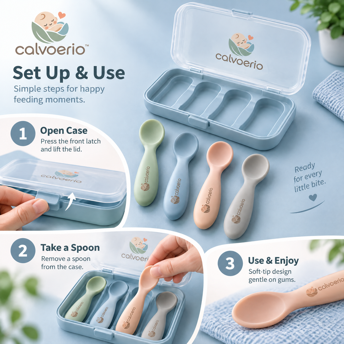 calvoerio™ Soft-Tip Baby Feeding Spoon Set — product image 08