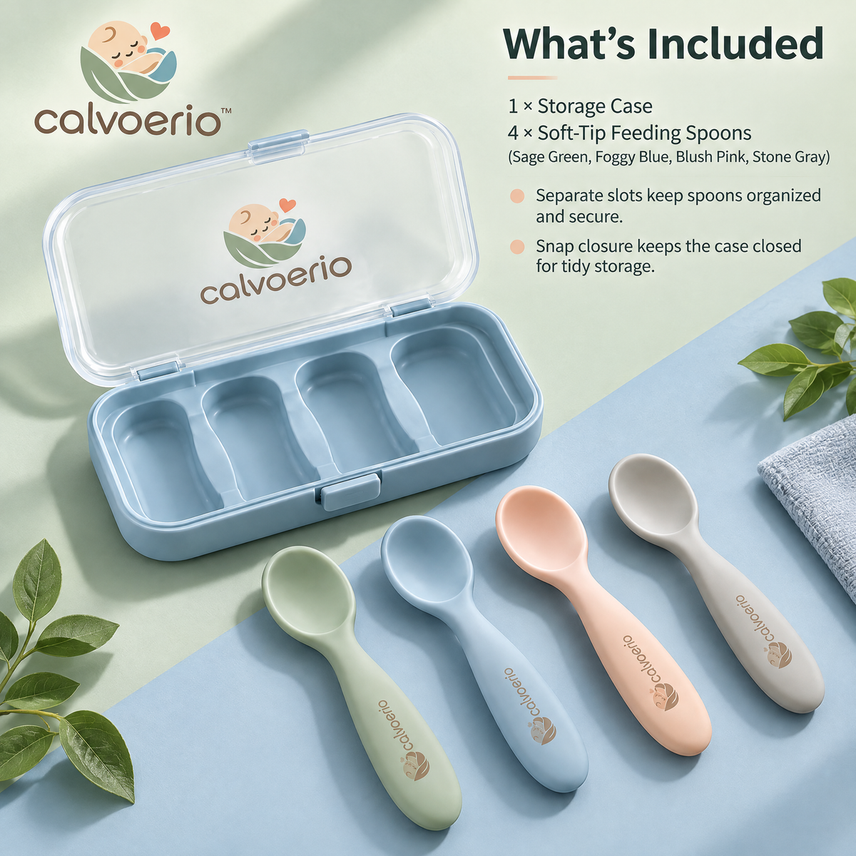 calvoerio™ Soft-Tip Baby Feeding Spoon Set — product image 09