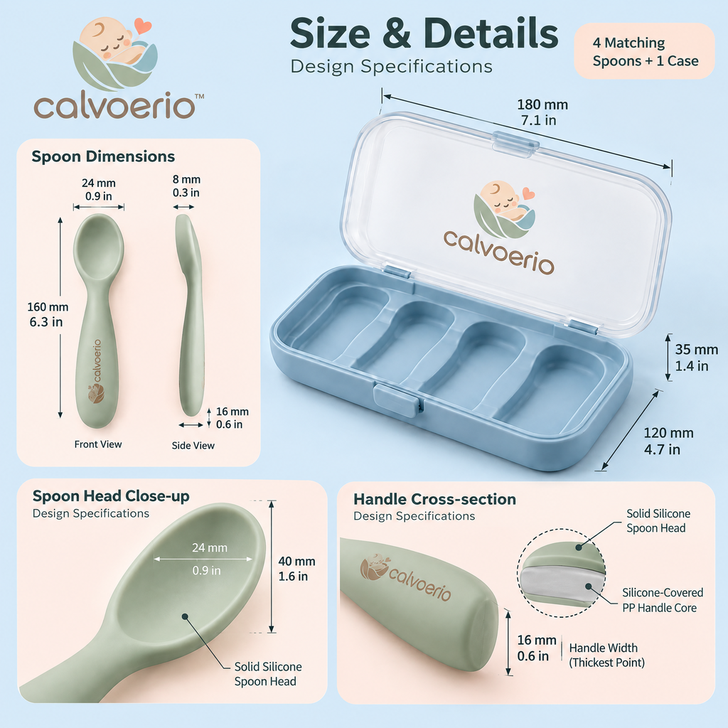 calvoerio™ Soft-Tip Baby Feeding Spoon Set — product image 10