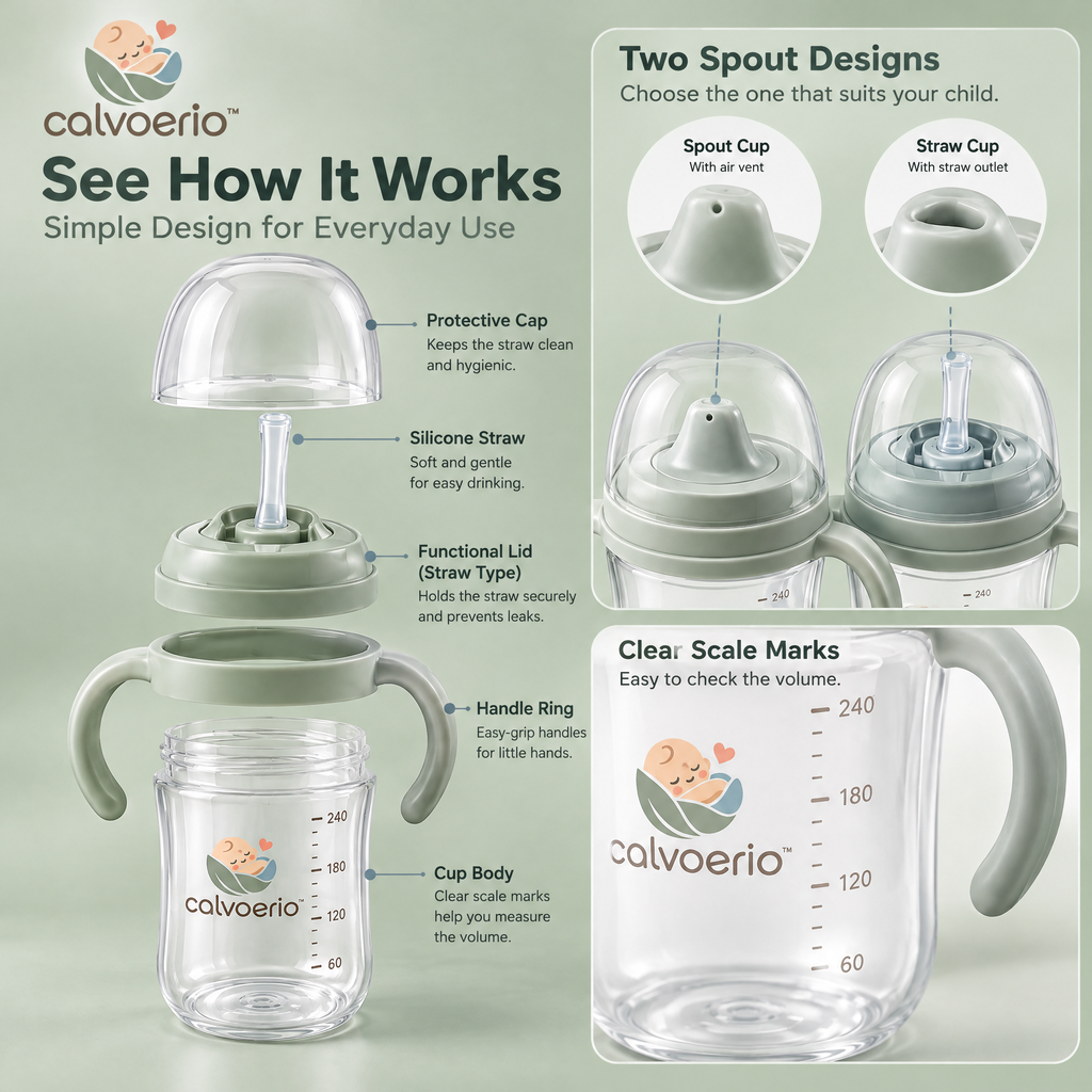 calvoerio™ Spill-Resistant Baby Training Cup Set — product image 05
