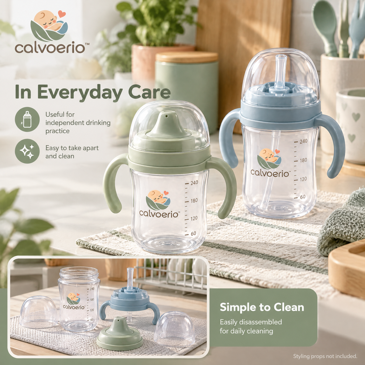 calvoerio™ Spill-Resistant Baby Training Cup Set — product image 07