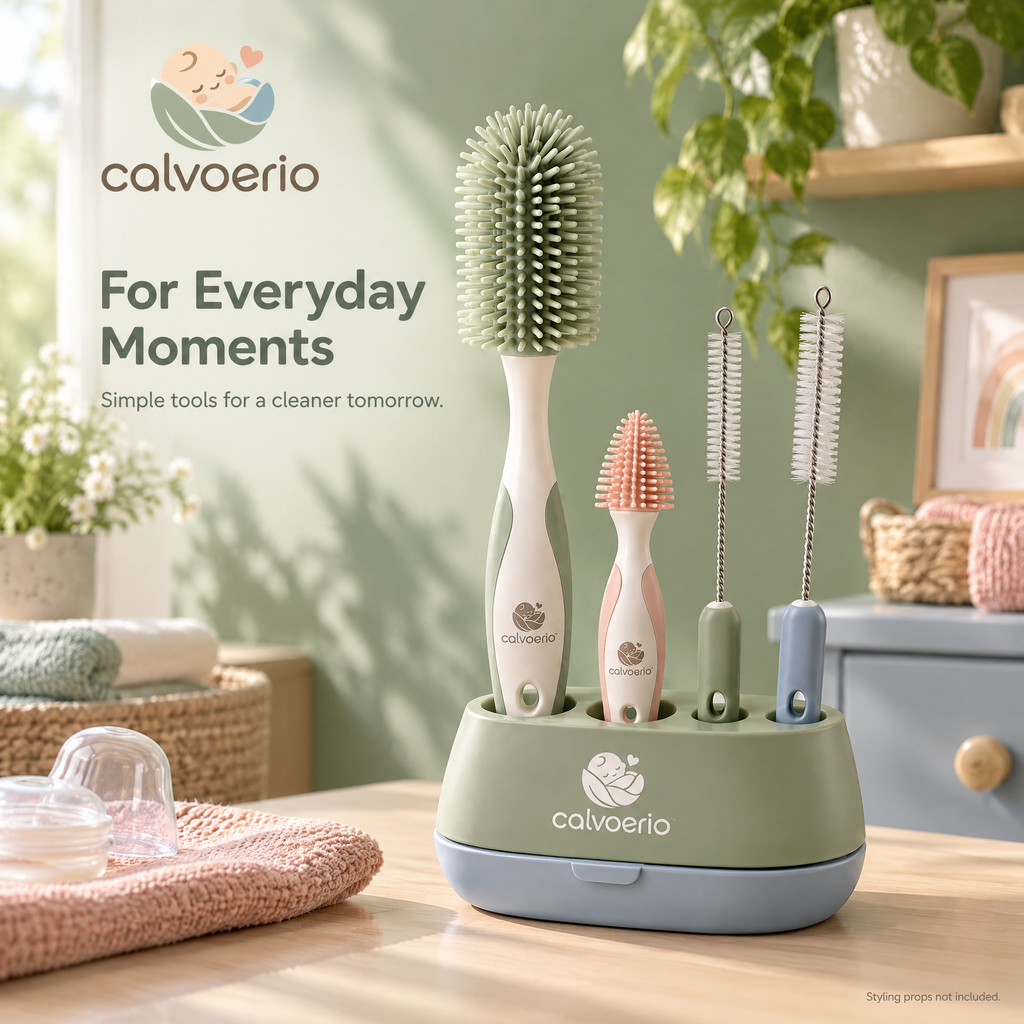 calvoerio™ Ergonomic Baby Bottle Cleaning Brush Set — product image 03