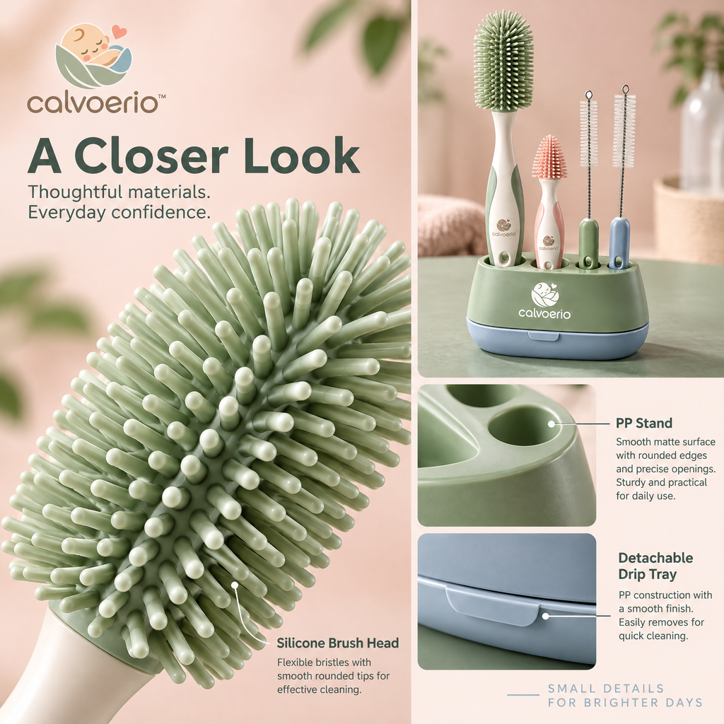 calvoerio™ Ergonomic Baby Bottle Cleaning Brush Set — product image 06