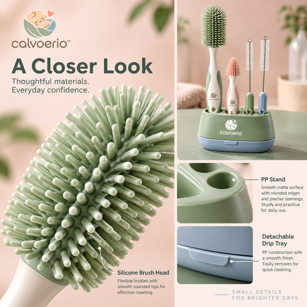 calvoerio™ Ergonomic Baby Bottle Cleaning Brush Set — product image 06