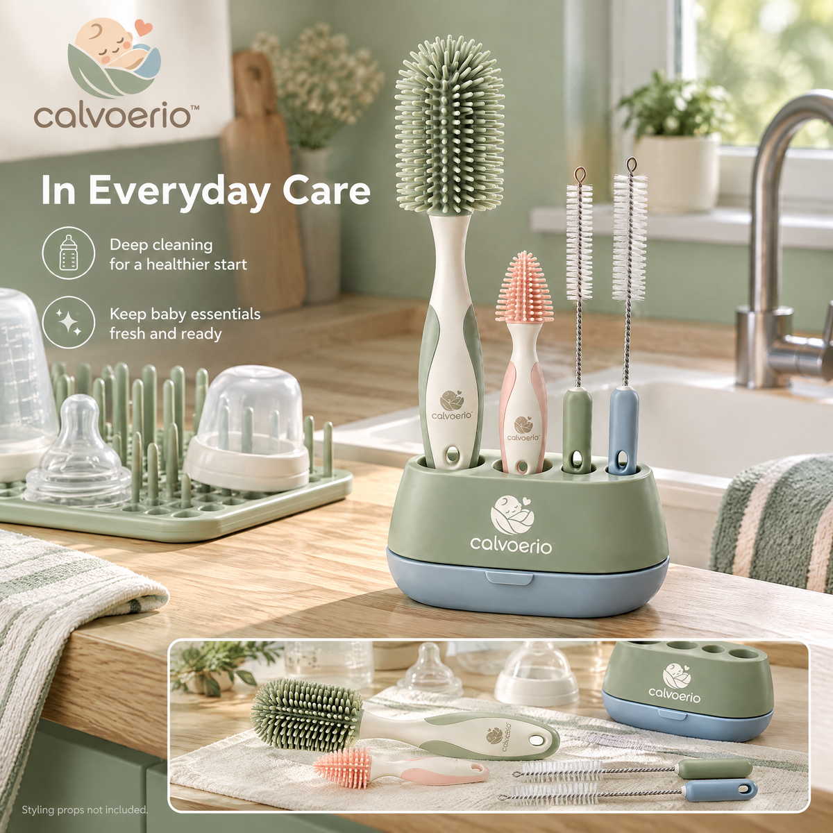 calvoerio™ Ergonomic Baby Bottle Cleaning Brush Set — product image 07
