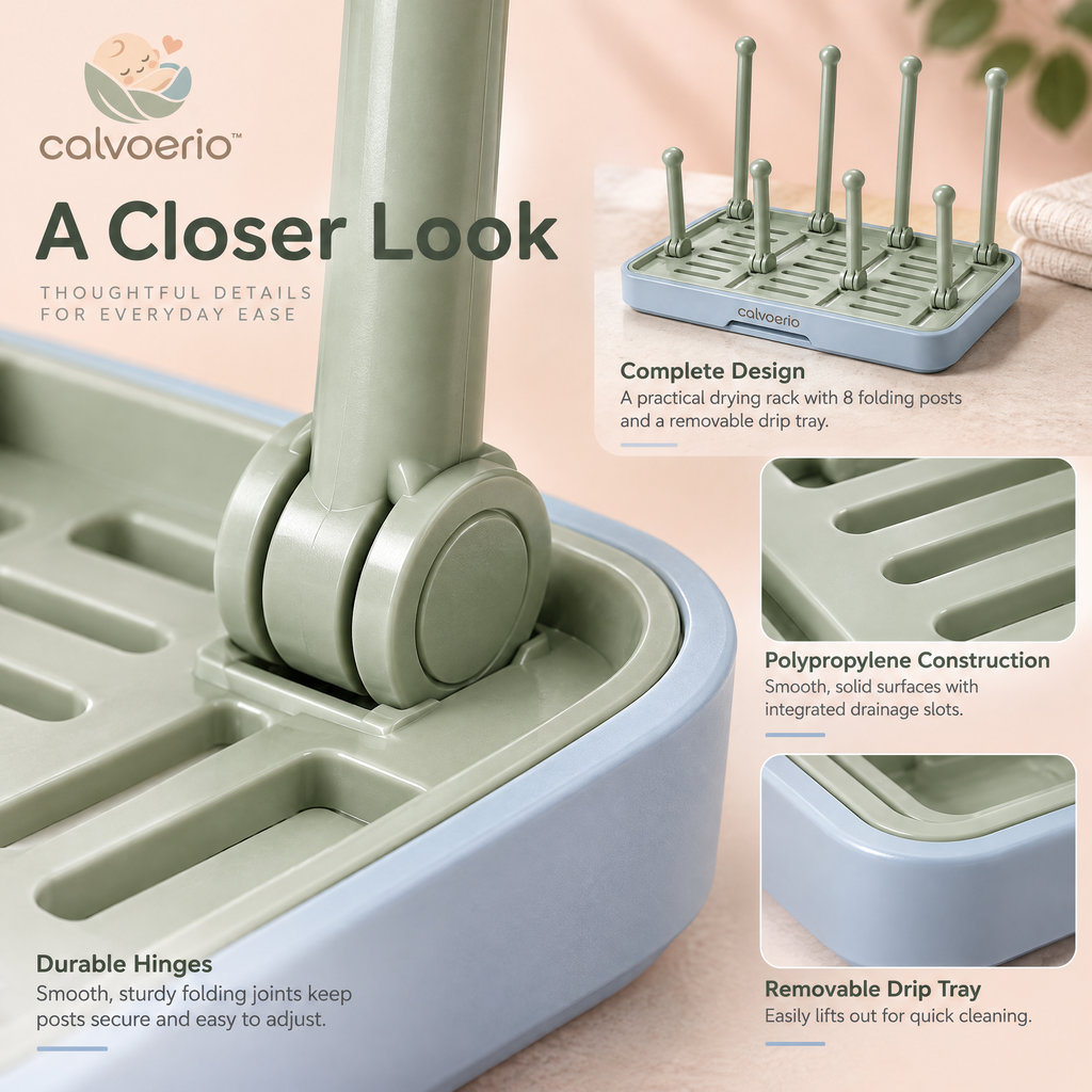 calvoerio™ Foldable Baby Bottle Drying Rack — product image 06
