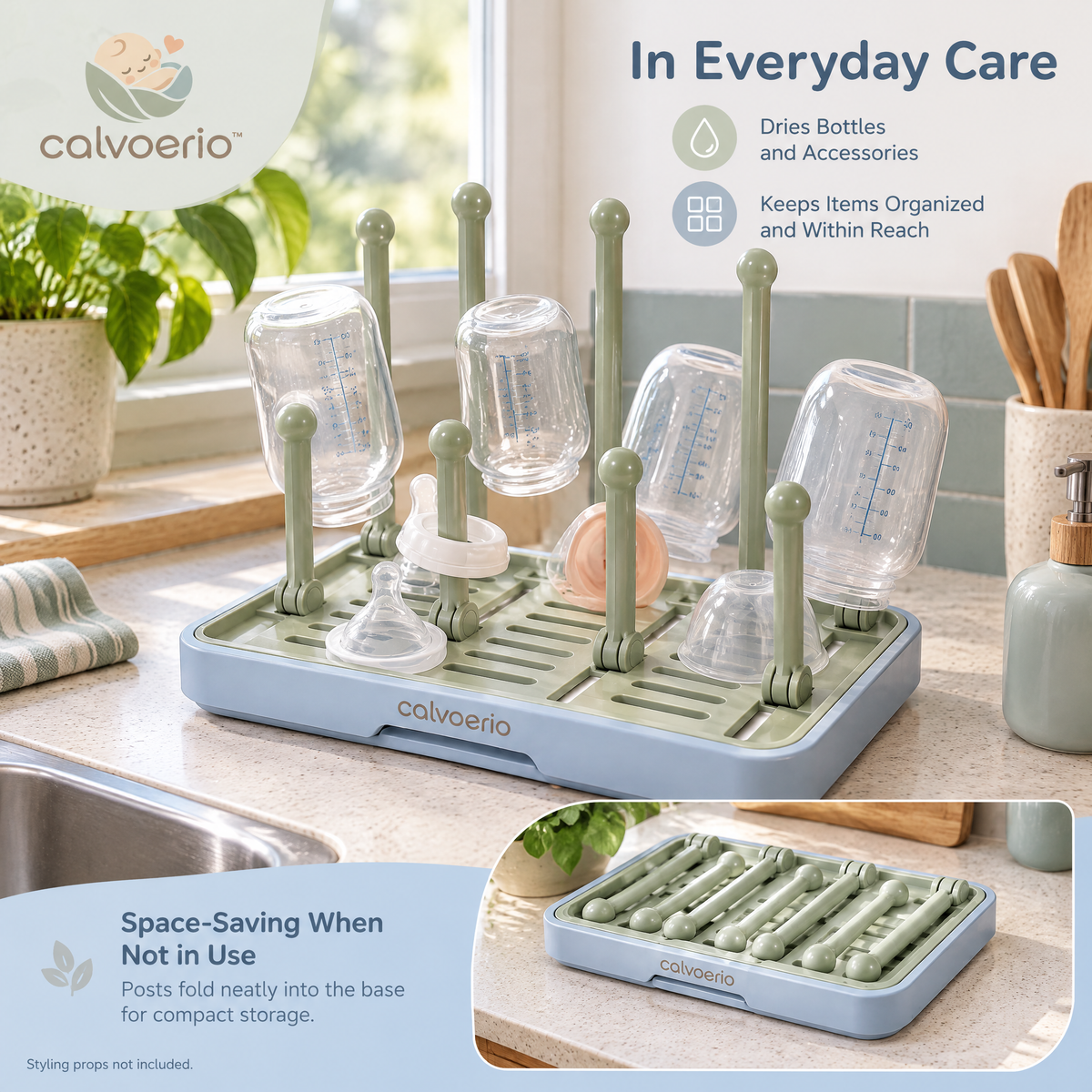 calvoerio™ Foldable Baby Bottle Drying Rack — product image 07