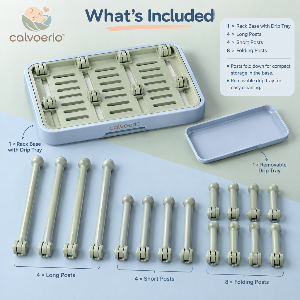 calvoerio™ Foldable Baby Bottle Drying Rack — product image 09