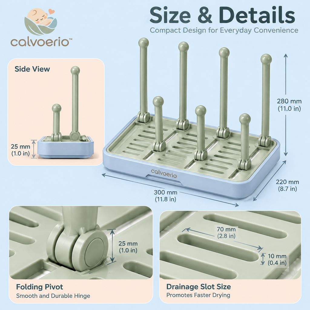calvoerio™ Foldable Baby Bottle Drying Rack — product image 10