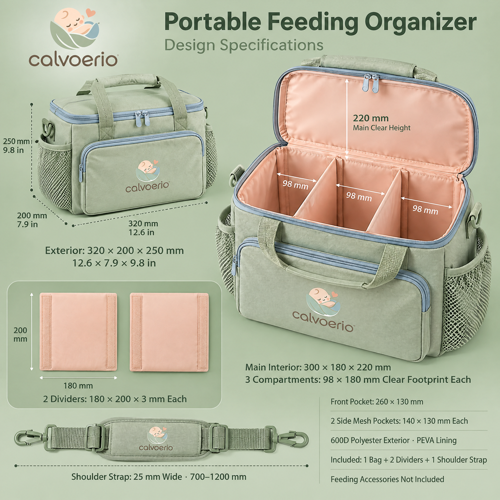 calvoerio™ Portable Baby Feeding Organizer Bag — product image 02