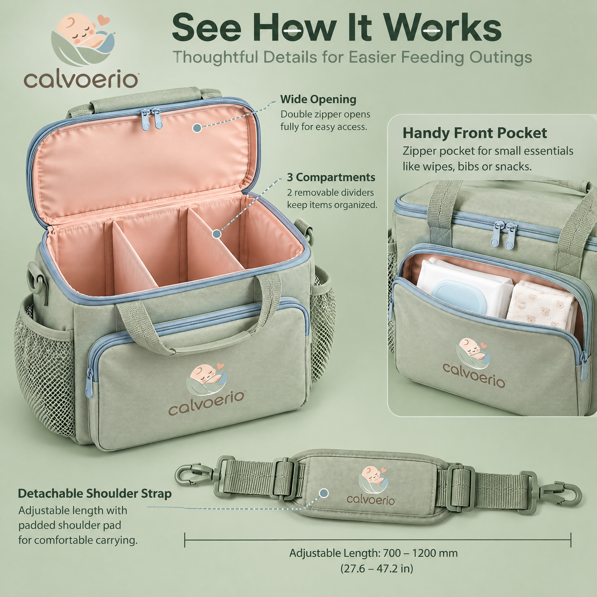 calvoerio™ Portable Baby Feeding Organizer Bag — product image 05
