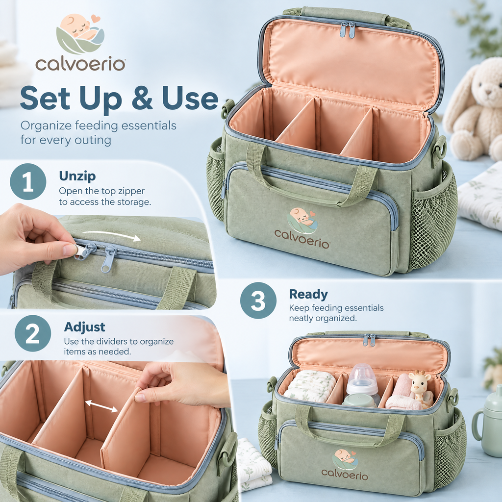 calvoerio™ Portable Baby Feeding Organizer Bag — product image 08