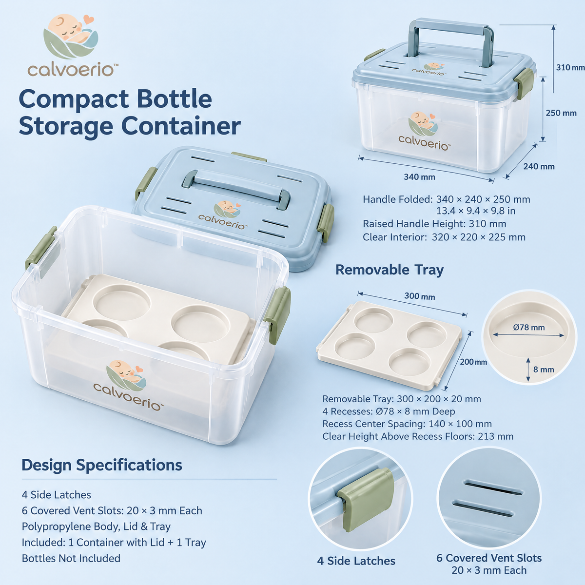 calvoerio™ Compact Baby Bottle Storage Container — product image 02