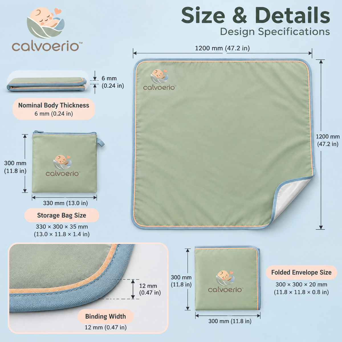 calvoerio™ Reusable Waterproof Baby Feeding Mat — product image 10